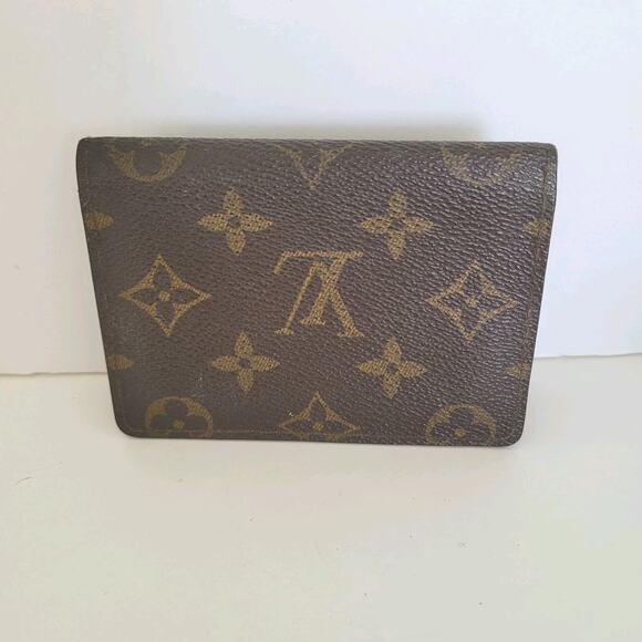 Vintage Louis Vuitton LV Brown Bi-Fold Leather Wallet Monogram Card ID Unisex - Picture 2 of 10